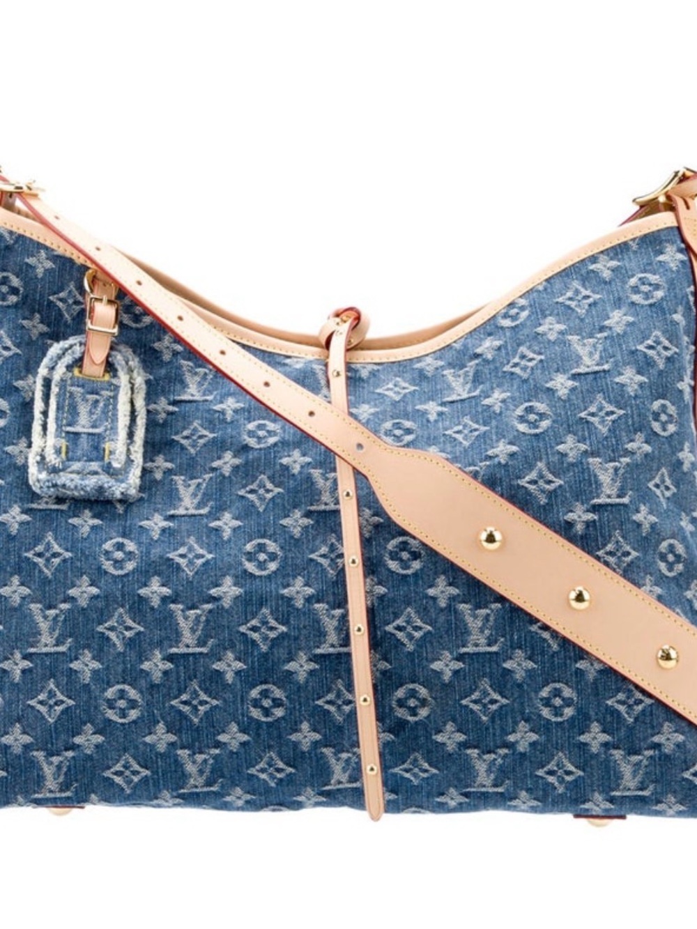 Louis Vuitton Denim Monogram Shoulder Bag with Natural Trim - Picture 5 of 12